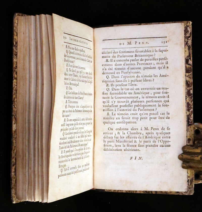 1778 Scarce French Book - Benjamin Franklin The Way to Wealth, La Science Du Bonhomme Richard + Constitution of Pennsylvania.