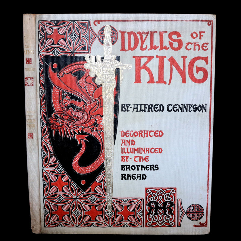 1898 Scarce First Edition Arthurian Legends Illuminated by Brothers Rhead - Idylls of the King, Enid, Vivien, Elaine, Guinevere.