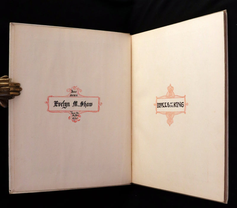 1898 Scarce First Edition Arthurian Legends Illuminated by Brothers Rhead - Idylls of the King, Enid, Vivien, Elaine, Guinevere.