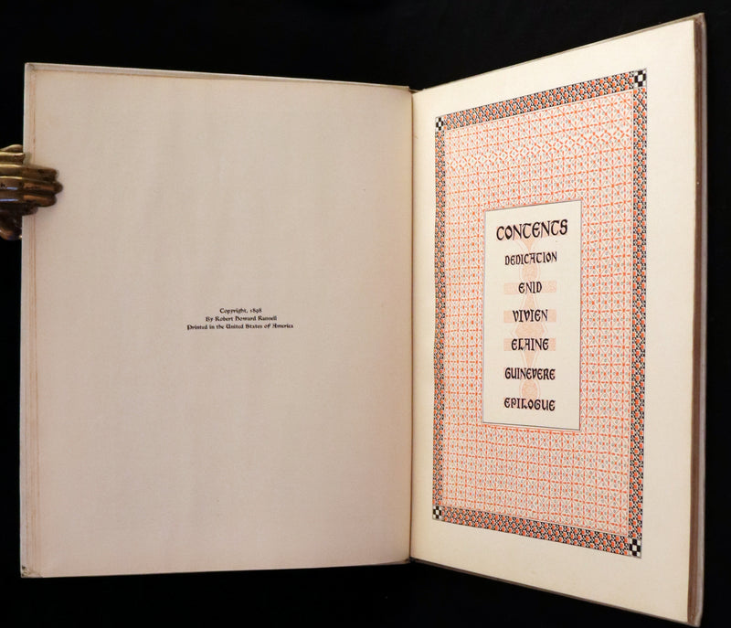 1898 Scarce First Edition Arthurian Legends Illuminated by Brothers Rhead - Idylls of the King, Enid, Vivien, Elaine, Guinevere.