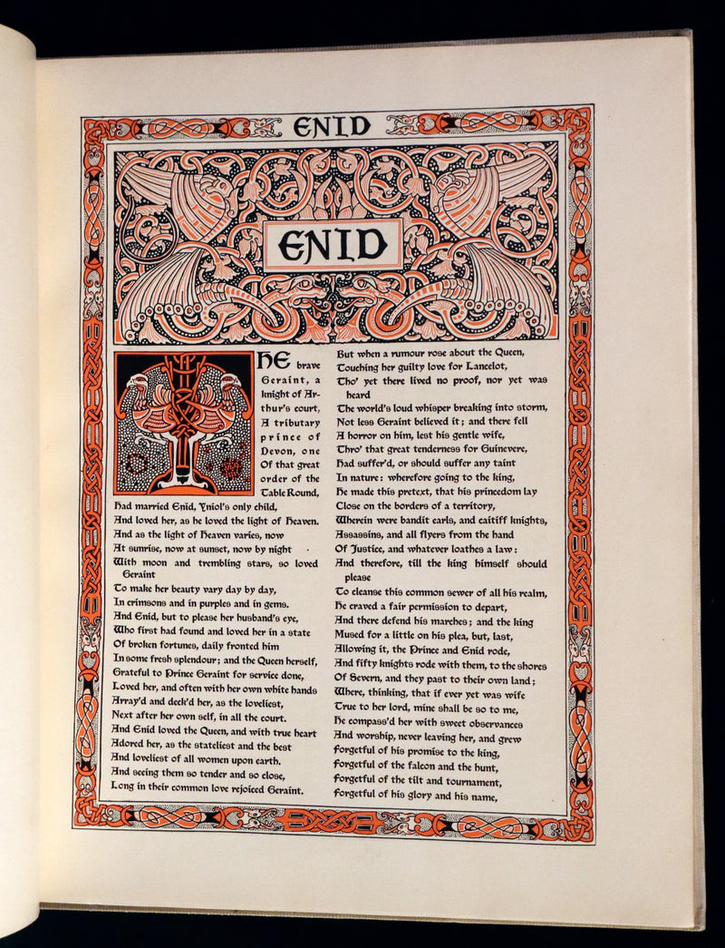 1898 Scarce First Edition Arthurian Legends Illuminated by Brothers Rhead - Idylls of the King, Enid, Vivien, Elaine, Guinevere.