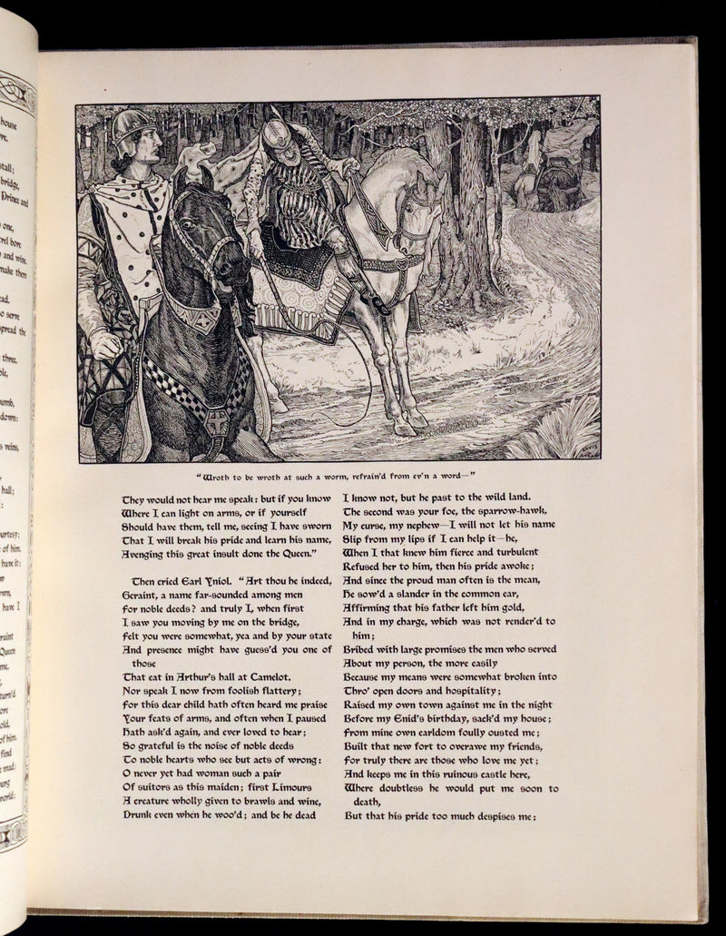 1898 Scarce First Edition Arthurian Legends Illuminated by Brothers Rhead - Idylls of the King, Enid, Vivien, Elaine, Guinevere.