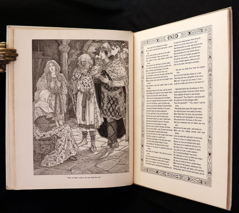 1898 Scarce First Edition Arthurian Legends Illuminated by Brothers Rhead - Idylls of the King, Enid, Vivien, Elaine, Guinevere.