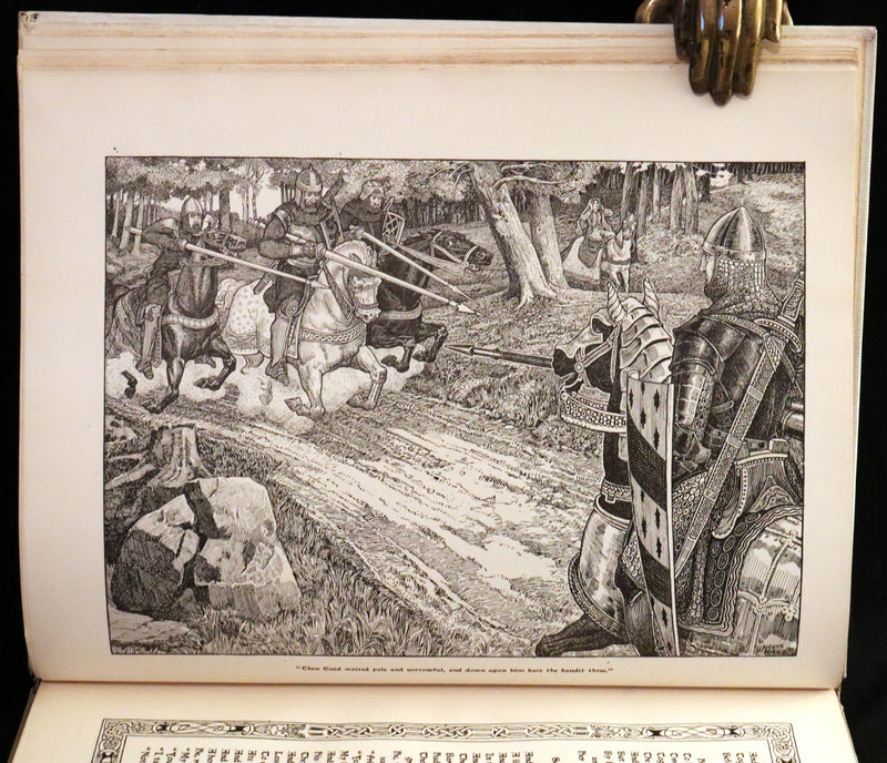1898 Scarce First Edition Arthurian Legends Illuminated by Brothers Rhead - Idylls of the King, Enid, Vivien, Elaine, Guinevere.