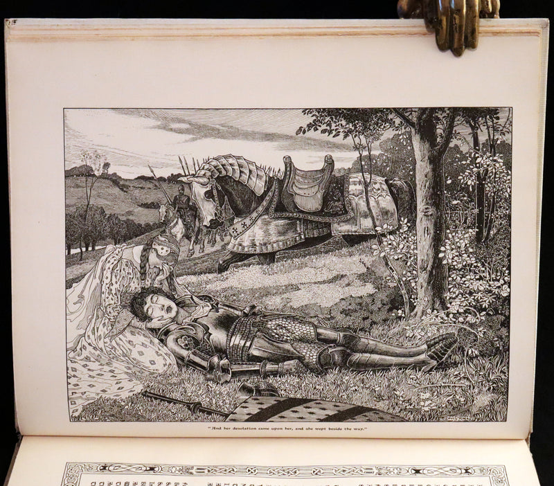 1898 Scarce First Edition Arthurian Legends Illuminated by Brothers Rhead - Idylls of the King, Enid, Vivien, Elaine, Guinevere.