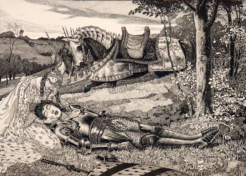 1898 Scarce First Edition Arthurian Legends Illuminated by Brothers Rhead - Idylls of the King, Enid, Vivien, Elaine, Guinevere.