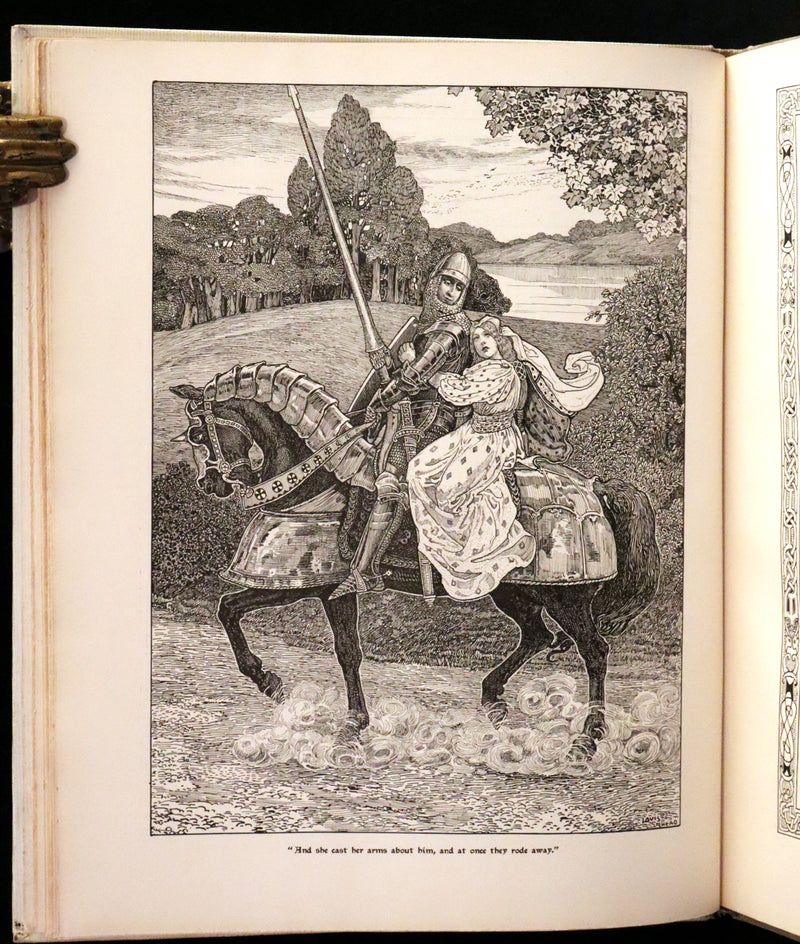 1898 Scarce First Edition Arthurian Legends Illuminated by Brothers Rhead - Idylls of the King, Enid, Vivien, Elaine, Guinevere.