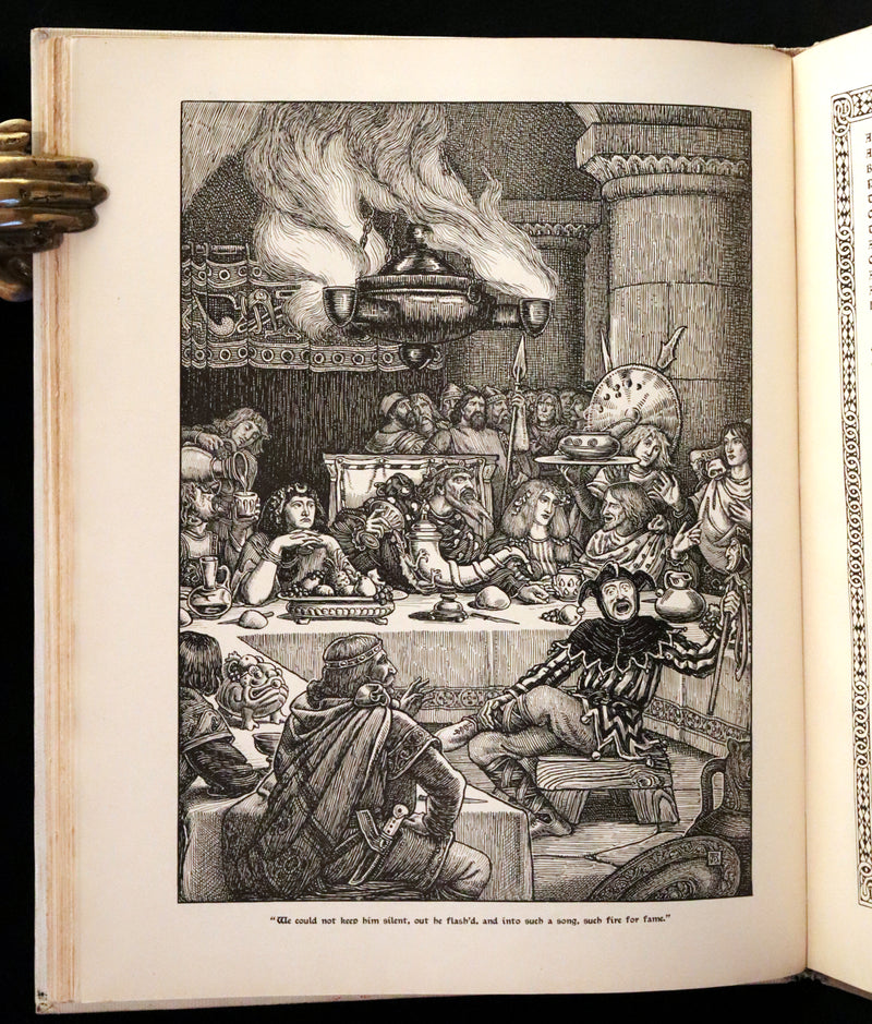 1898 Scarce First Edition Arthurian Legends Illuminated by Brothers Rhead - Idylls of the King, Enid, Vivien, Elaine, Guinevere.