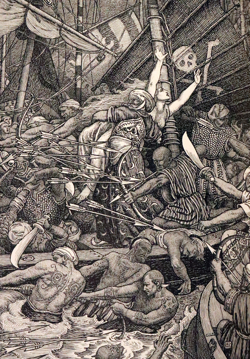 1898 Scarce First Edition Arthurian Legends Illuminated by Brothers Rhead - Idylls of the King, Enid, Vivien, Elaine, Guinevere.