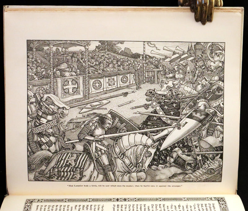 1898 Scarce First Edition Arthurian Legends Illuminated by Brothers Rhead - Idylls of the King, Enid, Vivien, Elaine, Guinevere.