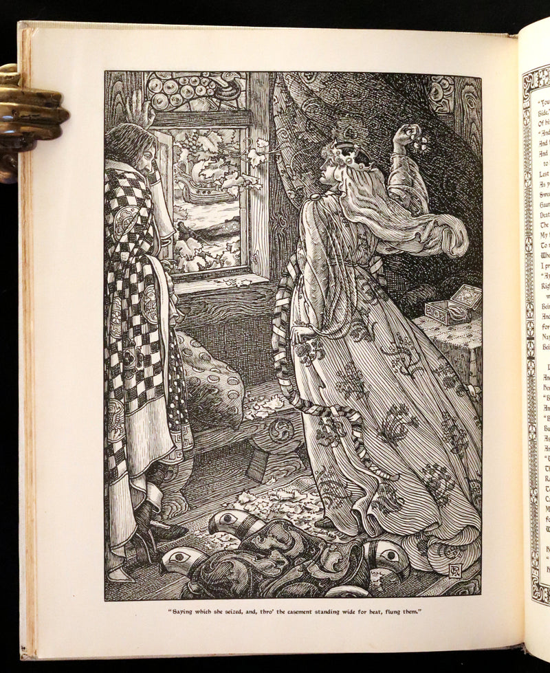 1898 Scarce First Edition Arthurian Legends Illuminated by Brothers Rhead - Idylls of the King, Enid, Vivien, Elaine, Guinevere.