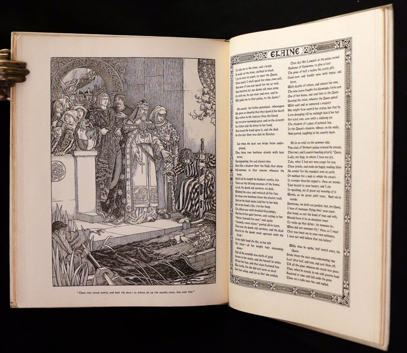 1898 Scarce First Edition Arthurian Legends Illuminated by Brothers Rhead - Idylls of the King, Enid, Vivien, Elaine, Guinevere.