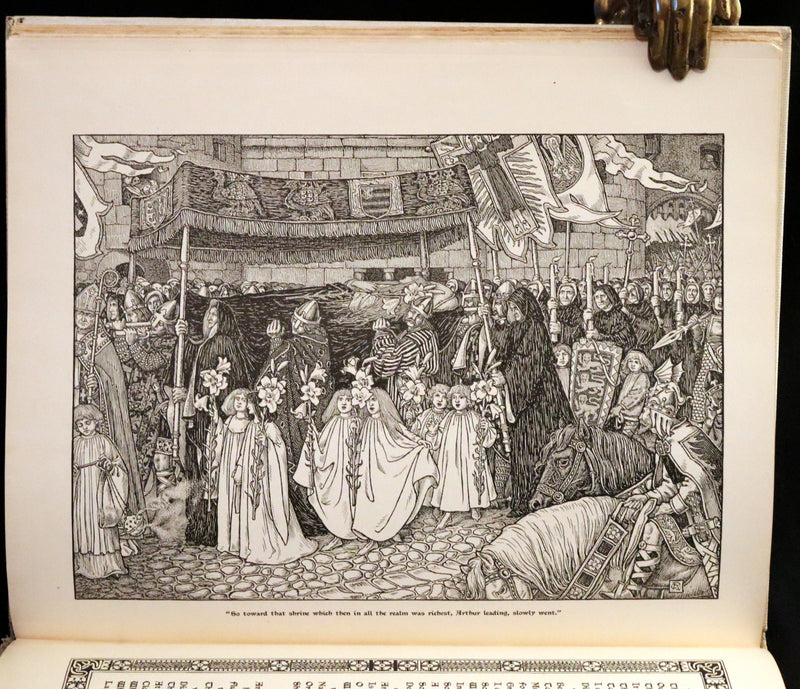 1898 Scarce First Edition Arthurian Legends Illuminated by Brothers Rhead - Idylls of the King, Enid, Vivien, Elaine, Guinevere.