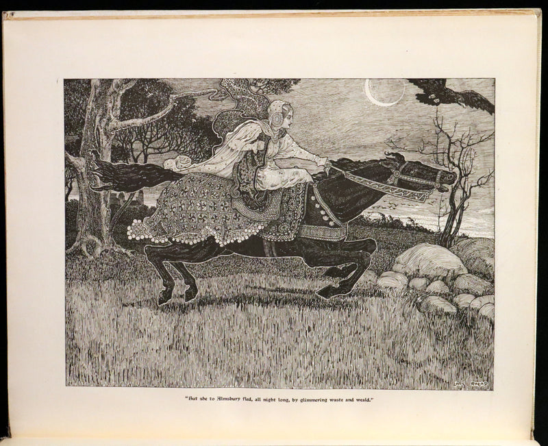 1898 Scarce First Edition Arthurian Legends Illuminated by Brothers Rhead - Idylls of the King, Enid, Vivien, Elaine, Guinevere.