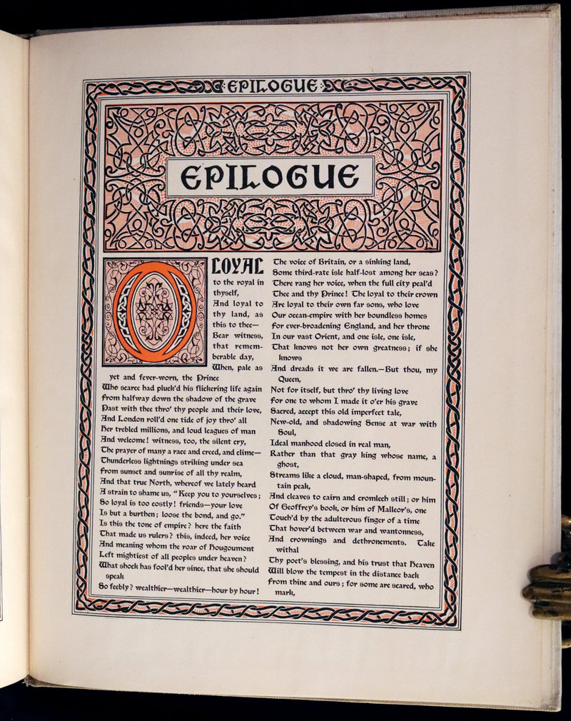 1898 Scarce First Edition Arthurian Legends Illuminated by Brothers Rhead - Idylls of the King, Enid, Vivien, Elaine, Guinevere.