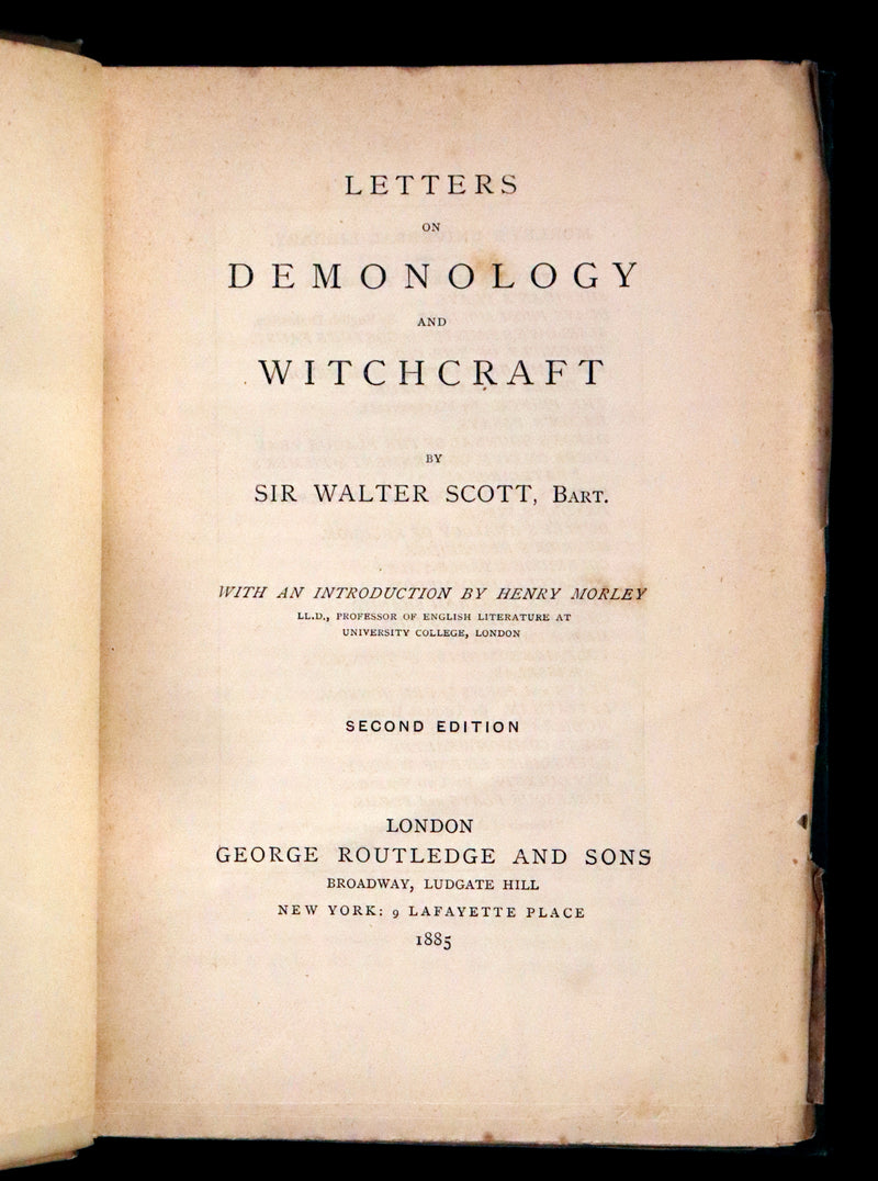 1885 Rare Book - Demonology and Witchcraft - Witches and Fairies by Sir Walter Scott.