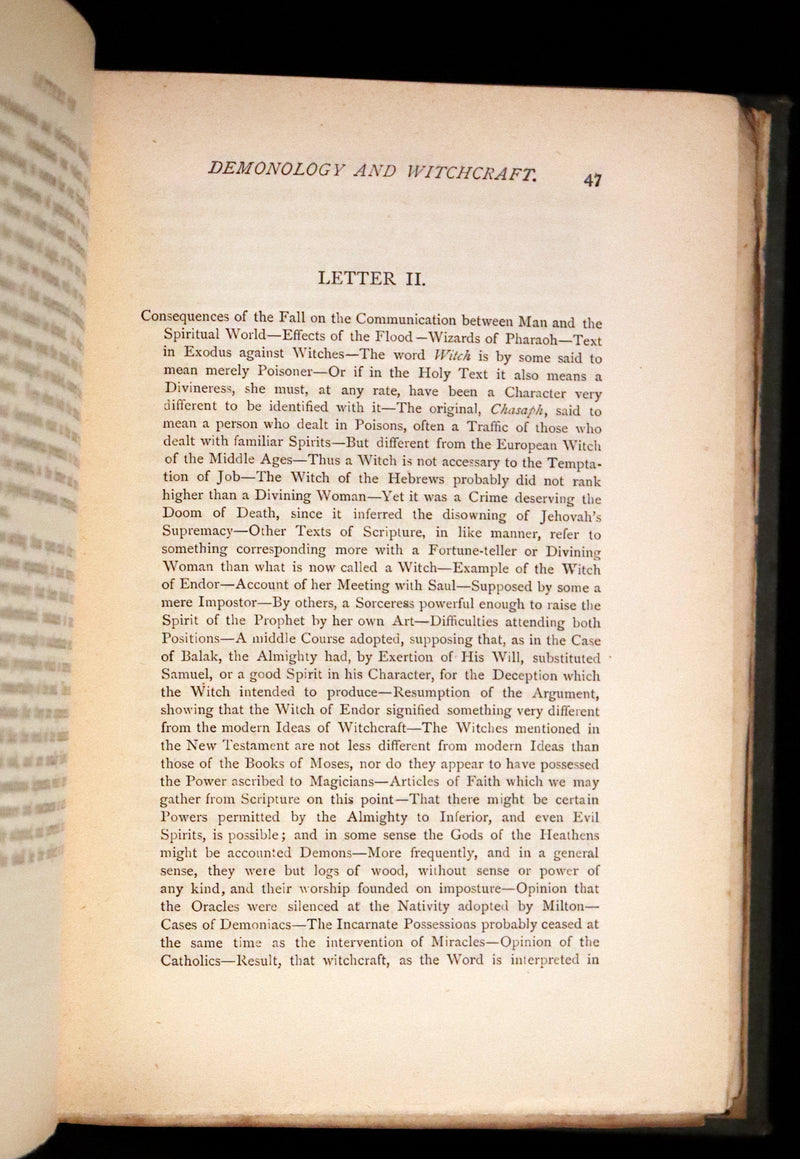 1885 Rare Book - Demonology and Witchcraft - Witches and Fairies by Sir Walter Scott.
