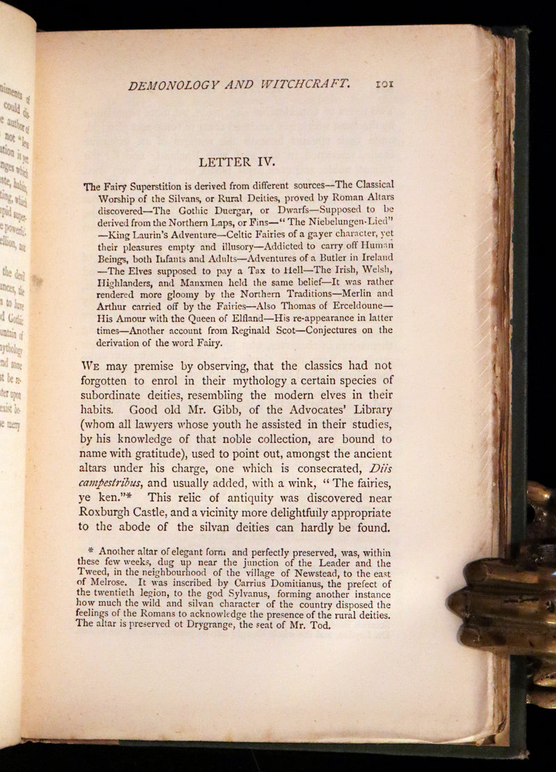 1885 Rare Book - Demonology and Witchcraft - Witches and Fairies by Sir Walter Scott.