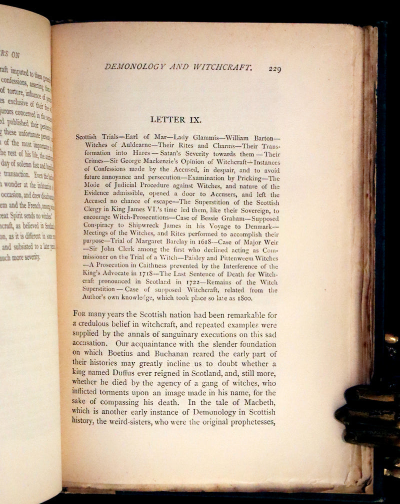 1885 Rare Book - Demonology and Witchcraft - Witches and Fairies by Sir Walter Scott.