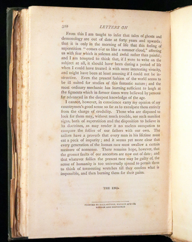 1885 Rare Book - Demonology and Witchcraft - Witches and Fairies by Sir Walter Scott.