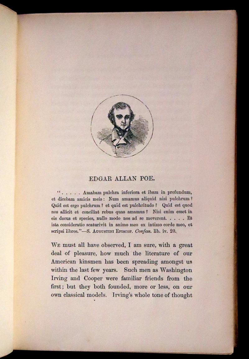 1852 Rare Book - The Poetical Works of Edgar Allan Poe with A Notice of his Life.