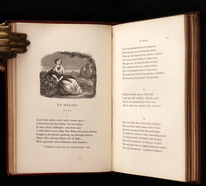 1852 Rare Book - The Poetical Works of Edgar Allan Poe with A Notice of his Life.