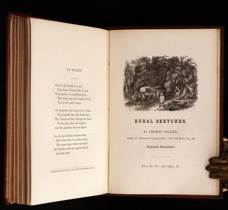 1852 Rare Book - The Poetical Works of Edgar Allan Poe with A Notice of his Life.
