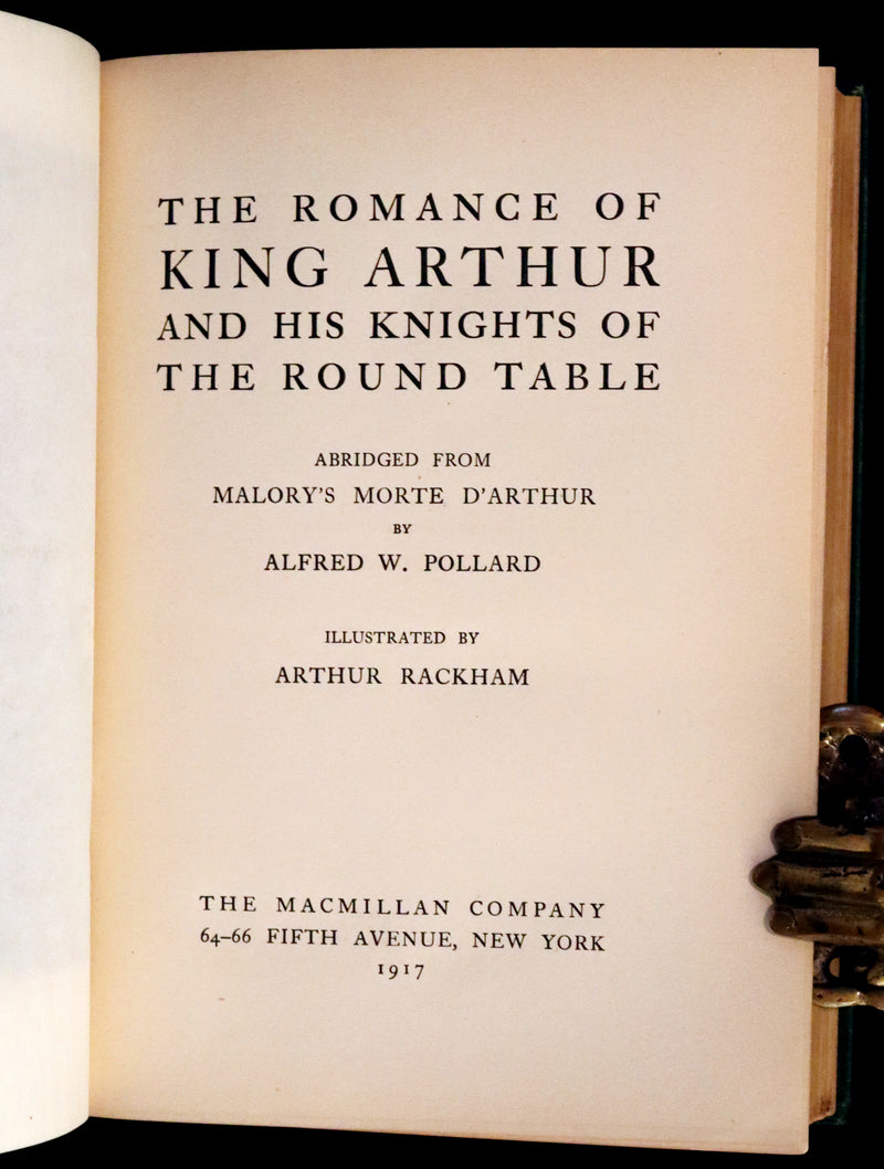 1917 Rare First Edition - Romance of King Arthur and His Knights of the Round Table illustrated by Rackham.