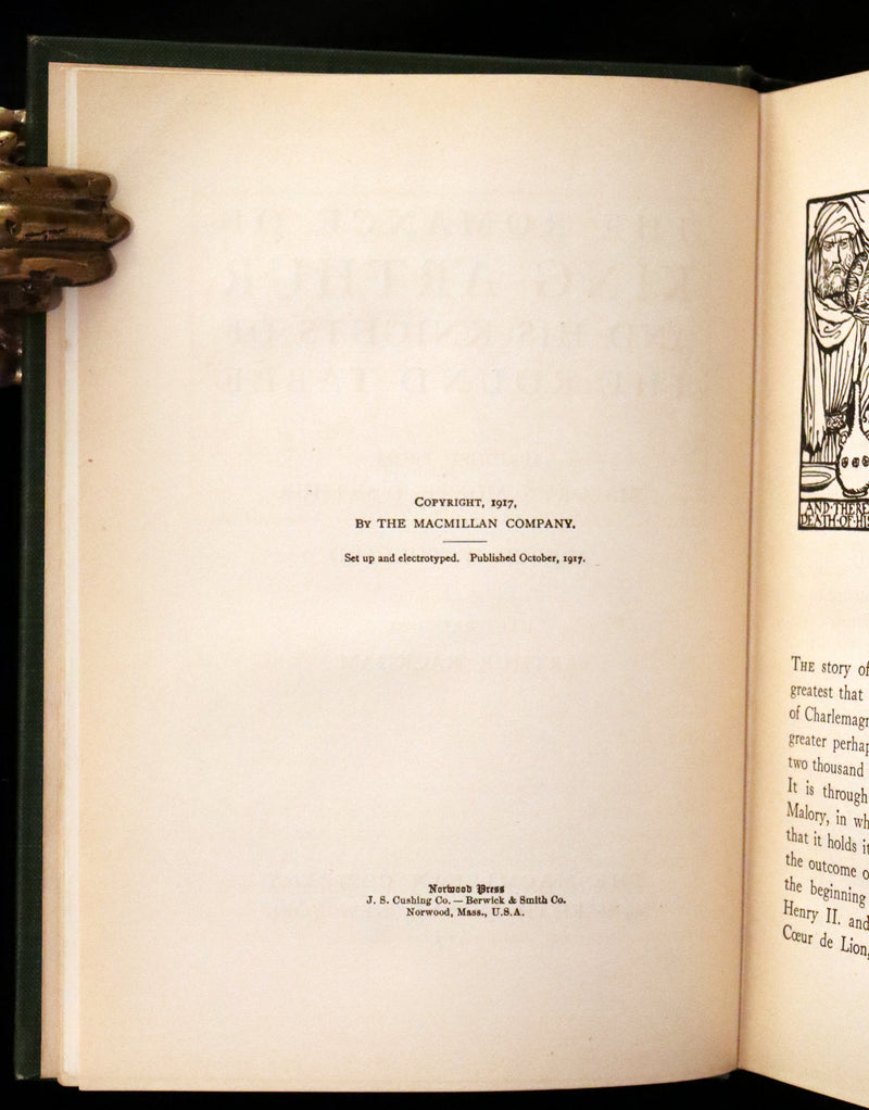 1917 Rare First Edition - Romance of King Arthur and His Knights of the Round Table illustrated by Rackham.