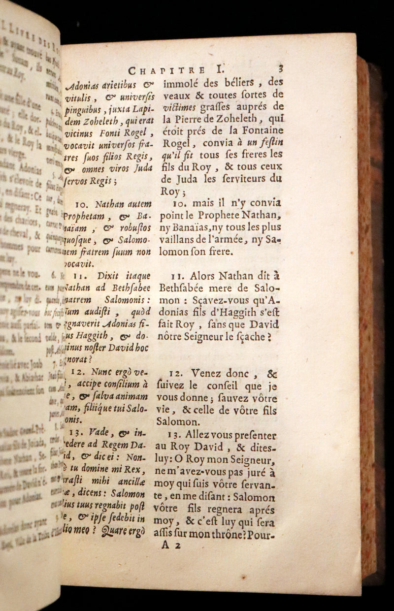 1687 Rare Latin French Bible - The Last Two Books of King - Deux Dernier Livres Des Rois.