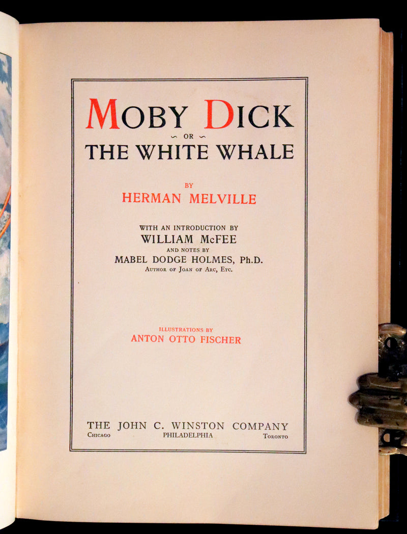 1931 Rare First Edition - Moby Dick or The White Whale by Herman Melville, illustrated by Anton Otto Fischer.