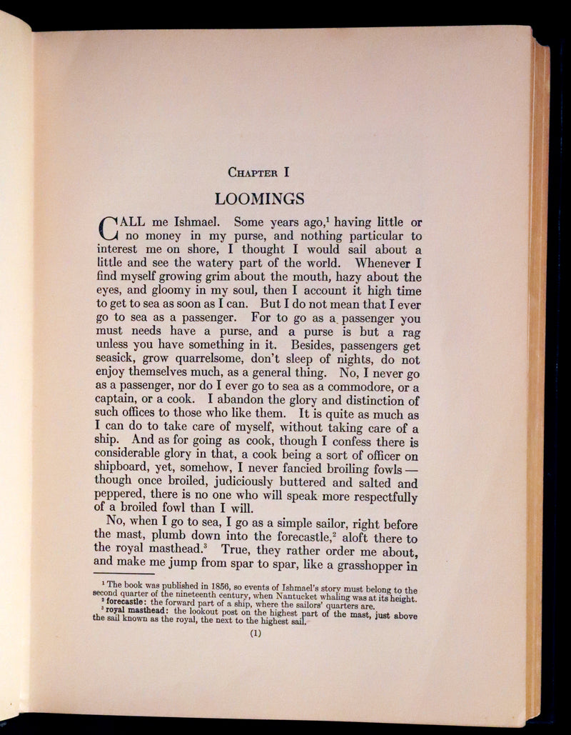 1931 Rare First Edition - Moby Dick or The White Whale by Herman Melville, illustrated by Anton Otto Fischer.