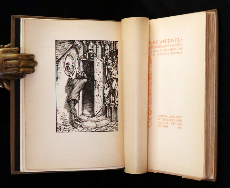 1896 Rare First Edition on Werewolves - The Were-Wolf by Clemence Housman and Illustrated by Laurence Houseman.