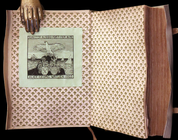 1902 Scarce Giannini Hand-Painted Vellum Binding - The Divine Comedy of Dante Alighieri by Longfellow.