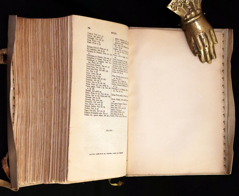 1902 Scarce Giannini Hand-Painted Vellum Binding - The Divine Comedy of Dante Alighieri by Longfellow.