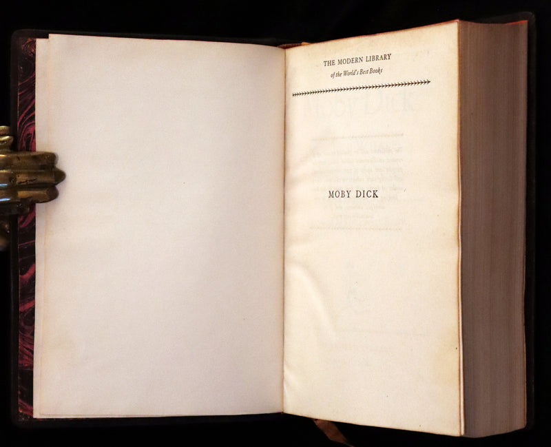 1930's Leather bound Edition - Moby Dick or The Whale by Melville, illustrated by Rockwell Kent.