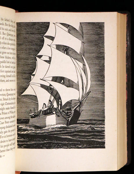 1930's Leather bound Edition - Moby Dick or The Whale by Melville, illustrated by Rockwell Kent.