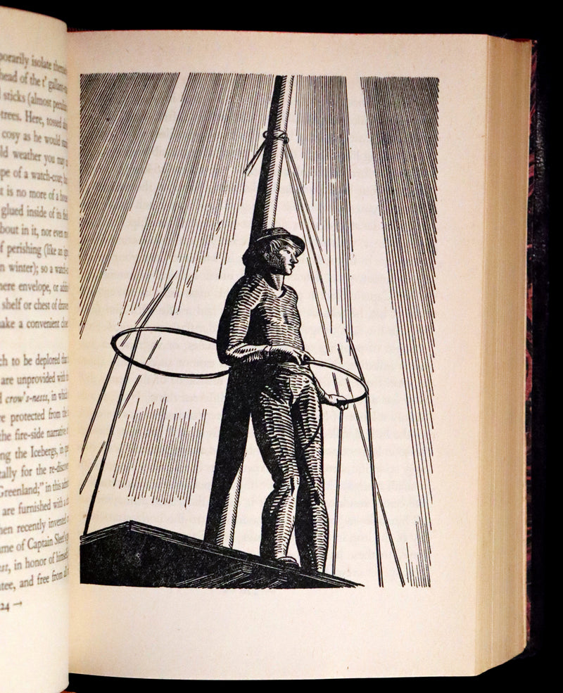 1930's Leather bound Edition - Moby Dick or The Whale by Melville, illustrated by Rockwell Kent.