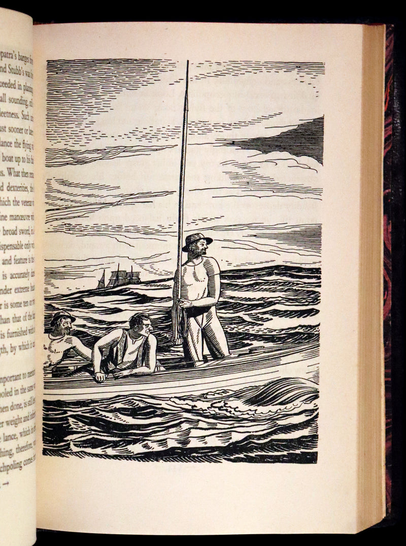 1930's Leather bound Edition - Moby Dick or The Whale by Melville, illustrated by Rockwell Kent.