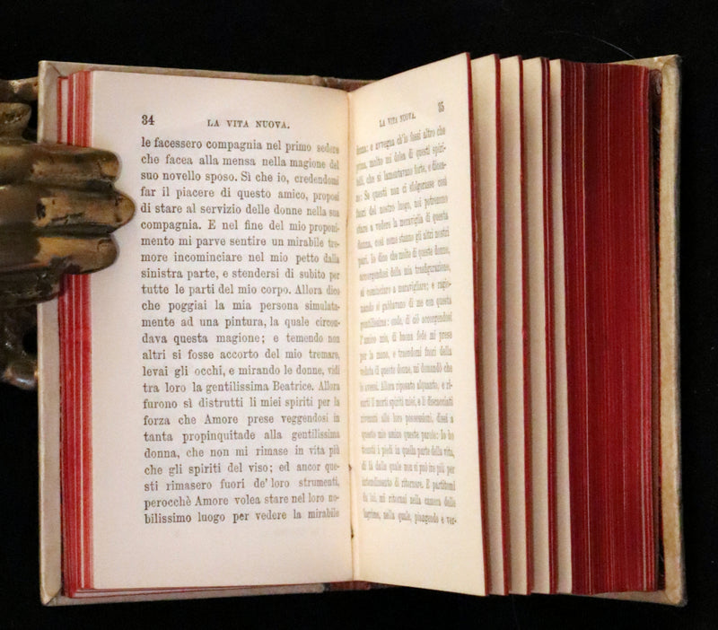 1888 Rare Italian Vellum Book - La Vita Nuova di Dante Allighieri,  The New Life.