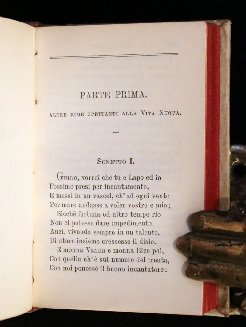 1888 Rare Italian Vellum Book - La Vita Nuova di Dante Allighieri,  The New Life.