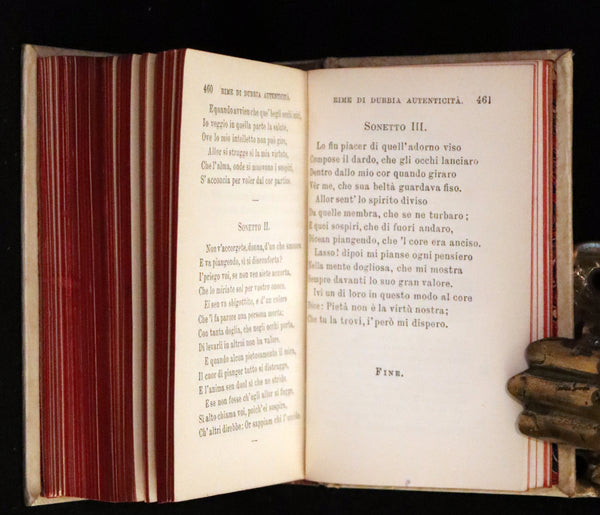1888 Rare Italian Vellum Book - La Vita Nuova di Dante Allighieri,  The New Life.