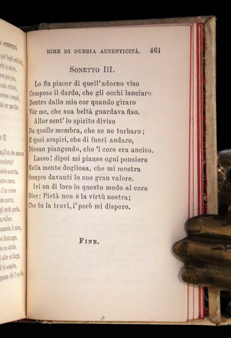 1888 Rare Italian Vellum Book - La Vita Nuova di Dante Allighieri,  The New Life.