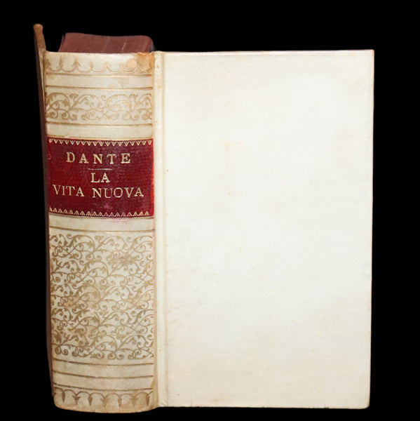 1888 Rare Italian Vellum Book - La Vita Nuova di Dante Allighieri,  The New Life.