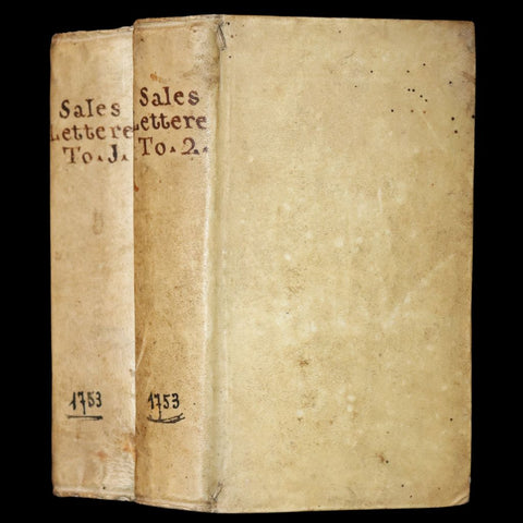 1753 Rare Italian vellum Book set - Spiritual letters of St. Francis de Sales, Lettere spirituali di S. Francesco di Sales.