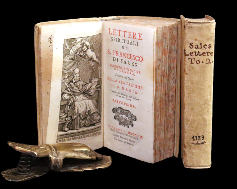 1753 Rare Italian vellum Book set - Spiritual letters of St. Francis de Sales, Lettere spirituali di S. Francesco di Sales.