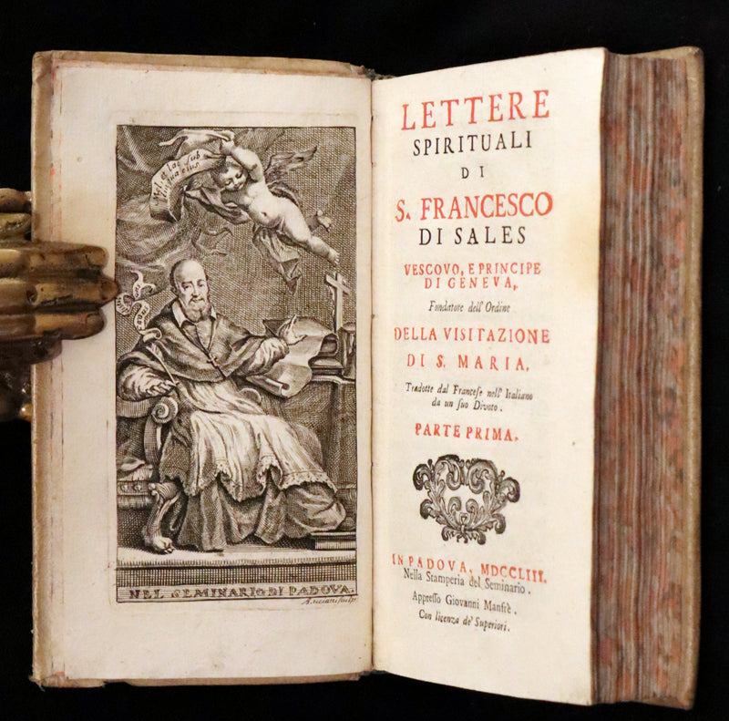 1753 Rare Italian vellum Book set - Spiritual letters of St. Francis de Sales, Lettere spirituali di S. Francesco di Sales.