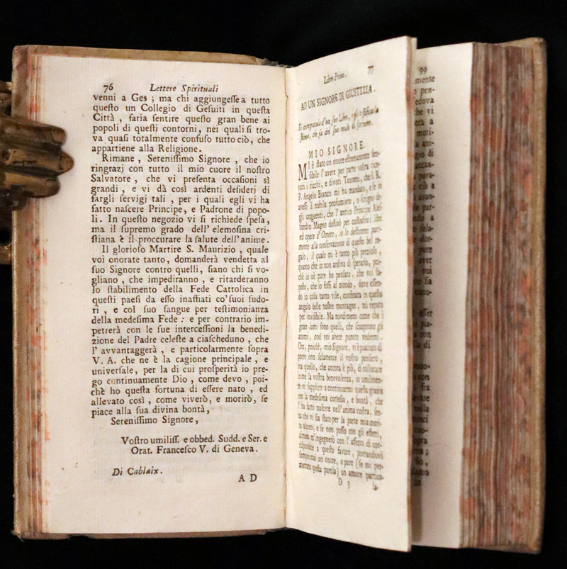 1753 Rare Italian vellum Book set - Spiritual letters of St. Francis de Sales, Lettere spirituali di S. Francesco di Sales.