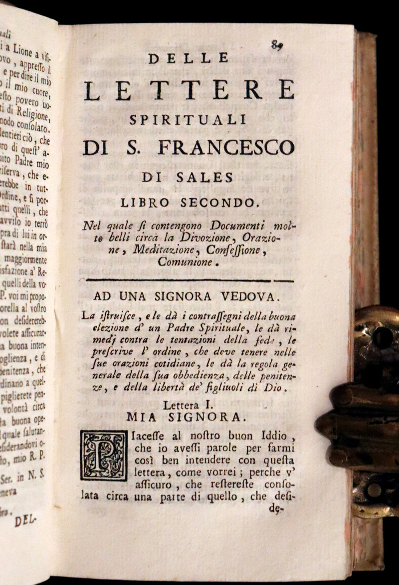 1753 Rare Italian vellum Book set - Spiritual letters of St. Francis de Sales, Lettere spirituali di S. Francesco di Sales.