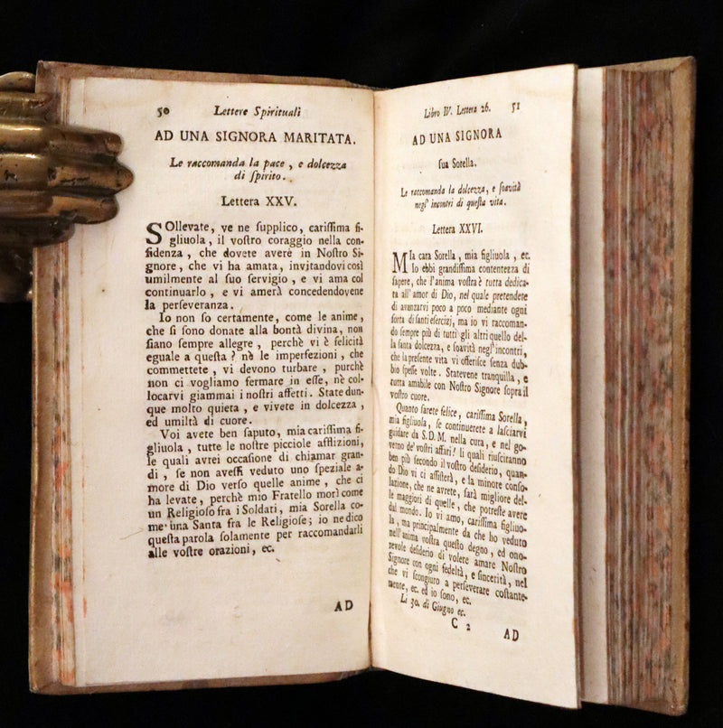 1753 Rare Italian vellum Book set - Spiritual letters of St. Francis de Sales, Lettere spirituali di S. Francesco di Sales.